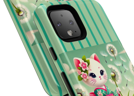 Geisha Kitten and the Dandelion Phone Cases