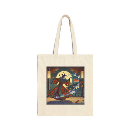 Court Magician with Ghost Butterflies Cotton Canvas Tote Bag