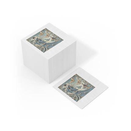 Butterfly Empress White Coined Napkins – Graceful Butterflies & Timeless Elegance