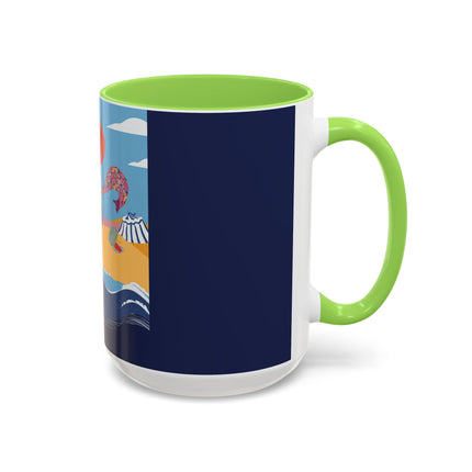 Beachside Promenade Colorful Mugs – Chic Summer Stroll & Coastal Glamour