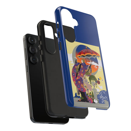 Parasol Sunset Geisha Phone Case – Elegant Twilight Grace