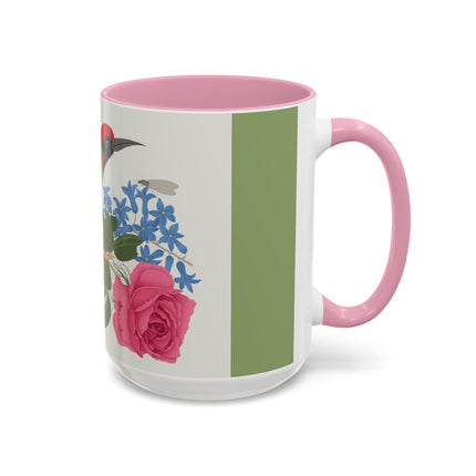 Woodpecker & Rose Colorful Mugs – Vibrant Spring & Bold Beauty