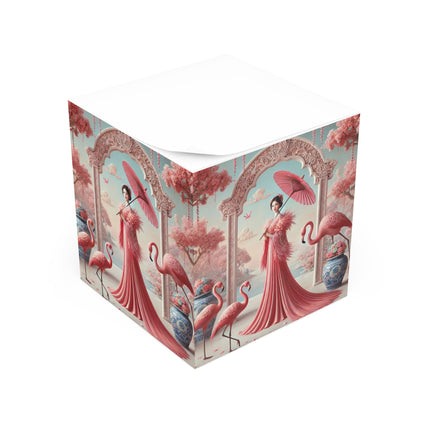 Petals, Porcelain, and Flamingos Note Cube