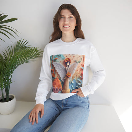 Zinnia Fairy Unisex Heavy Blend™ Crewneck Sweatshirt