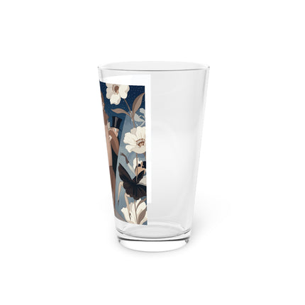 🌸✨ The Midnight Magnolia Masquerade Pint Glass – Art Deco Nocturne
