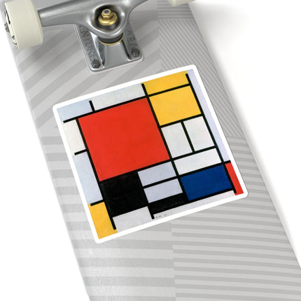 Composition with Red, Yellow, Blue, and Black by Piet Mondrian Kiss-Cut Stickers (4 Sizes)