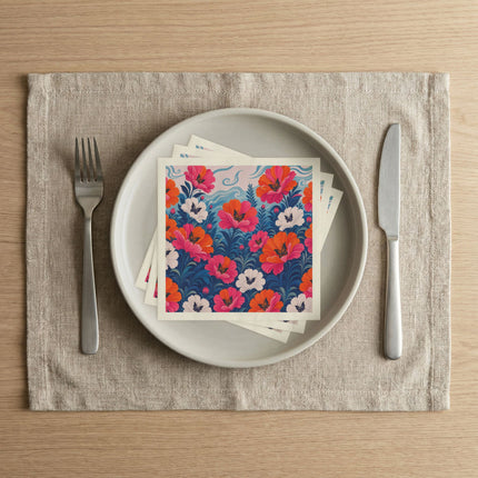 🦋🌺 The Butterfly Blossom Garden Napkins – Art Deco Floral Whimsy