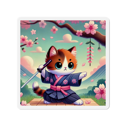 Samurai Kitten Die-Cut Magnets (5 Sizes)