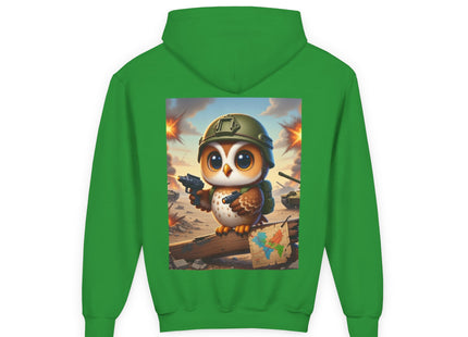 Owl on the Front Lines Youth Heavy Blend Hooded Sweatshirt