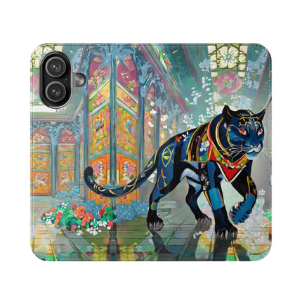 🐾💎 Cyber Panther's Hunt Flip Case – Digital Instinct & Neon Pursuit