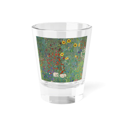 Farm Garden with Sunflowers by Gustav Klimt Shot Glass, 1.5oz