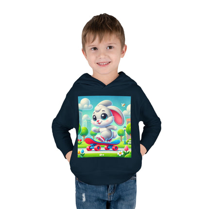 Skateboard Bunny Adventure Toddler Pullover Fleece Hoodie
