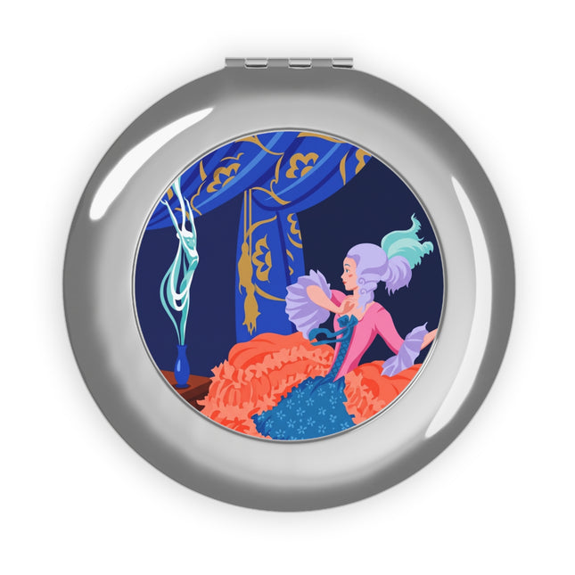 Rococo Stage Siren Compact Mirror – Theatrical Grace & Elegant Drama