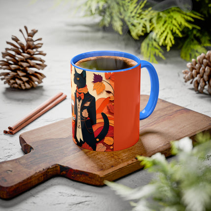 Siamese Cat at an Autumn Harvest Fair Colorful Mugs (11oz, 15oz)