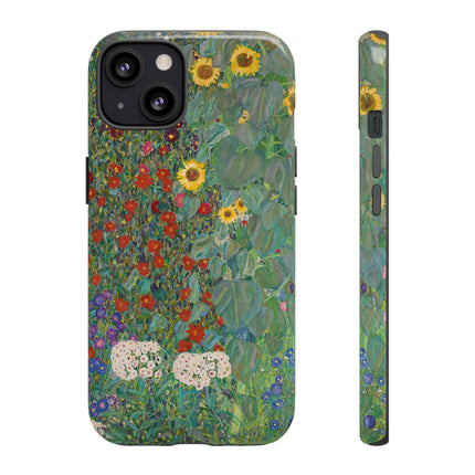 Farm Garden with Sunflowers by Gustav Klimt Phone Cases