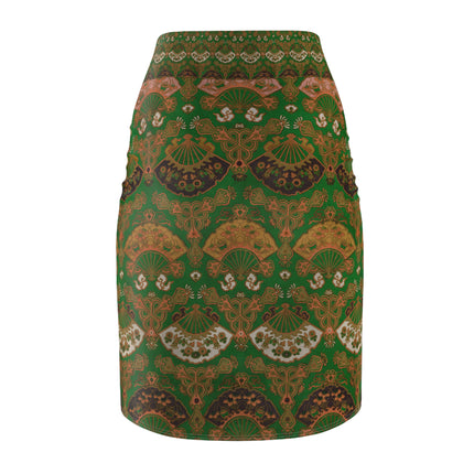Japanese Fan Pattern by G.A. Audsley Women's Pencil Skirt (AOP)