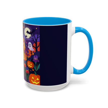 🌙🎃 The Moonlit Garden Masquerade Colorful Mug – Floral Halloween Charm