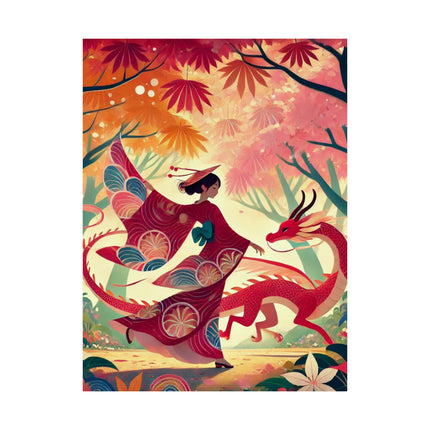 🐉🧚 The Dragon Fairy’s Dance Matte Vertical Poster – Spring Magic & Mythical Grace