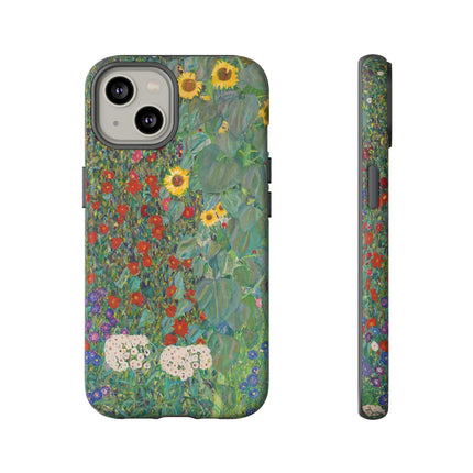 Farm Garden with Sunflowers by Gustav Klimt Phone Cases