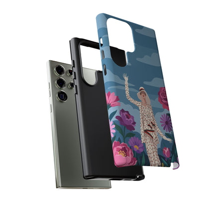 🌺👒 The Grand Flower Promenade Phone Case – Art Deco Fashion Illustration