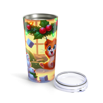 Naughty or Nice Kitten Christmas Tumbler 20oz