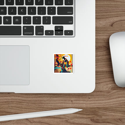 Black Cat in Kimono Die-Cut Stickers (5 Sizes)