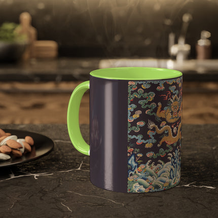 Rank Badge with Dragon with Deer Hooves Colorful Mugs, 11oz