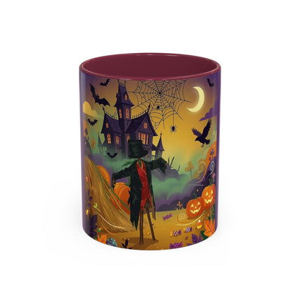 🌙🎃 The Scarecrow Of Haunted Hollow Colorful Mug – Whimsical Halloween Mystery