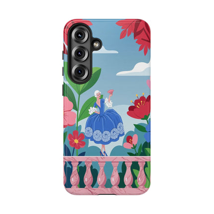 🌺🪭 The Lady Of The Grand Flower Terrace Phone Case – Art Deco Garden Elegance