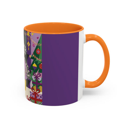 🎁✨ The Lavender Christmas Masquerade Colorful Mug – Art Deco Holiday Fantasy