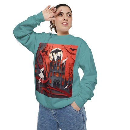 Halloween Night Scene Unisex Garment-Dyed Sweatshirt