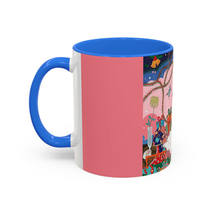 🎀🎄 Christmas Morning In The Rose Parlor Colorful Mug – Art Deco Holiday Fantasy
