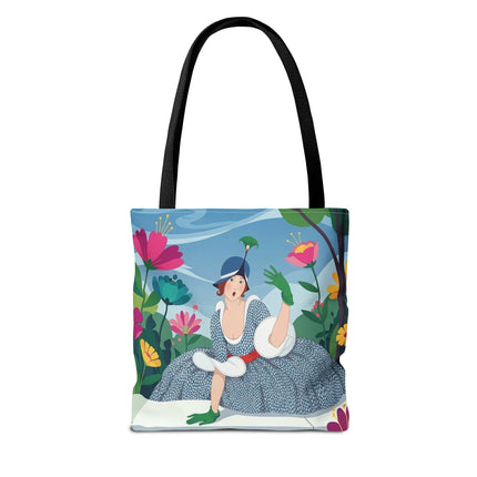 🌺🦚 The Lady Of The Peacock Garden Tote Bag – Art Deco Floral Fashion
