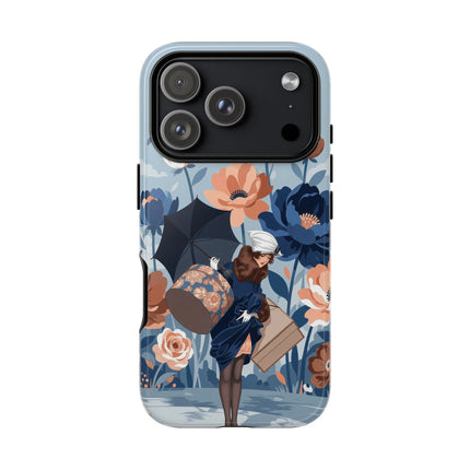 ☂️🌺 The Lady Of The Traveling Garden Phone Case – Art Deco Floral Adventure