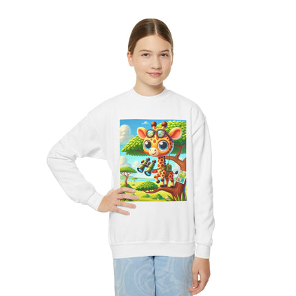 Giraffe Lookout Youth Crewneck Sweatshirt – Adventure, Curiosity & Playful Imagination
