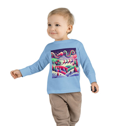 Festive Reindeer Flight Toddler Long Sleeve Tee