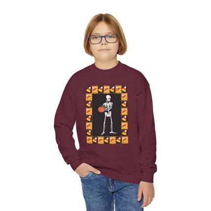 Candy Corn Skeleton Youth Crewneck Sweatshirt