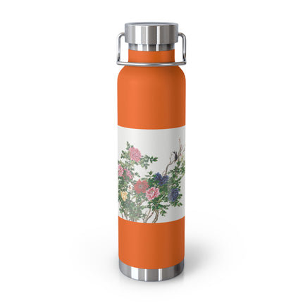 Peonies and Birds by Okamoto Shuki Copper Vacuum Insulated Bottle, 22oz
