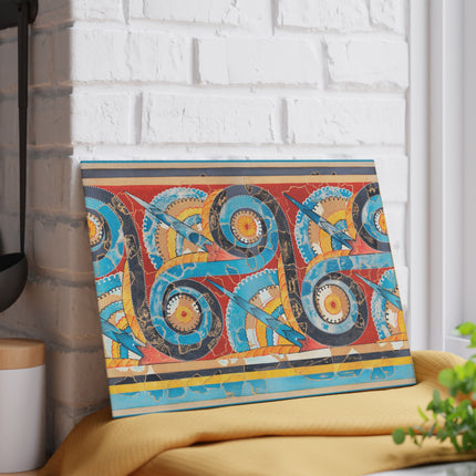 Reproduction of S-Spiral Frieze by Emile Gilliéron Glass Cutting Board