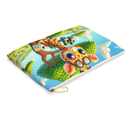 The Giraffe Lookout Flat Pouch – Savanna Grace & Watchful Wonder