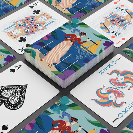 ⛵🌺 The Lady Of The Golden Horizon Playing Cards – Art Deco Coastal Elegance