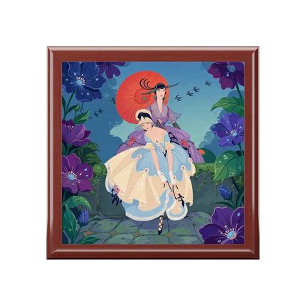 👒🌺 The Ladies Of The Enchanted Garden Stroll Jewelry Box – Art Deco Floral Elegance