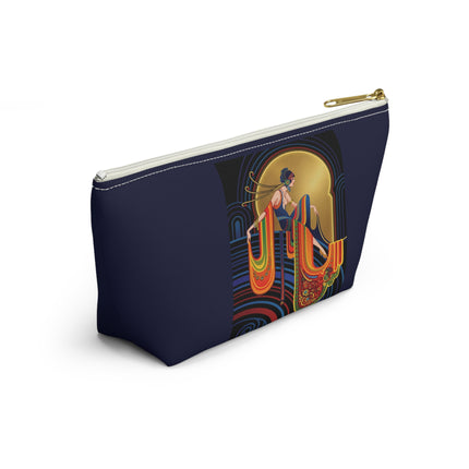 Art Deco Muse Cosmetic Bag – Elegant Poise & Golden Radiance