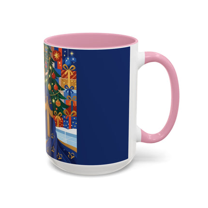 👑🎄 The Christmas Queen Of Golden Bells Colorful Mug – Art Deco Holiday Elegance