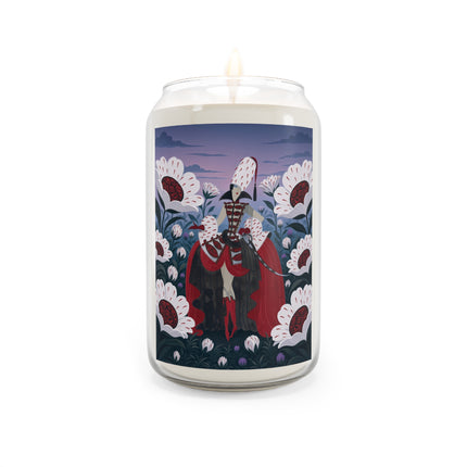 🎭🌹 The Crimson Garden Masquerade Scented Soy Candle – Art Deco Floral Fantasy