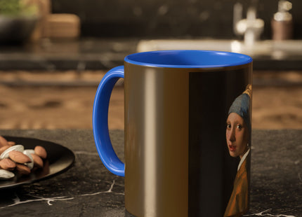 Girl with a Pearl Earring by Johannes Vermeer Colorful Mugs (11oz, 15oz)