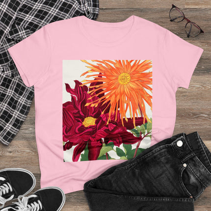 Dahlia Flower by Tanigami Kônan Women's Midweight Cotton Tee