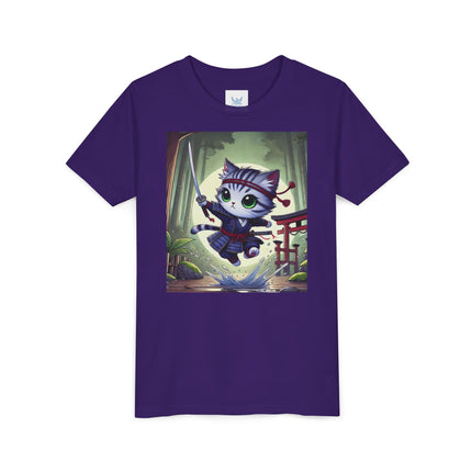 Moonlit Samurai Kitty Youth Short Sleeve Tee