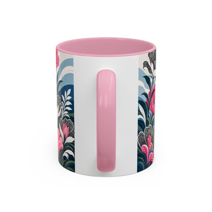 🌸🎀 The Pink Lace Garden Promenade Colorful Mug – Art Deco Fashion Elegance