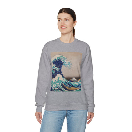 The Great Wave off Kanagawa by Katsushika Hokusai Heavy Blend™ Crewneck Sweatshirt